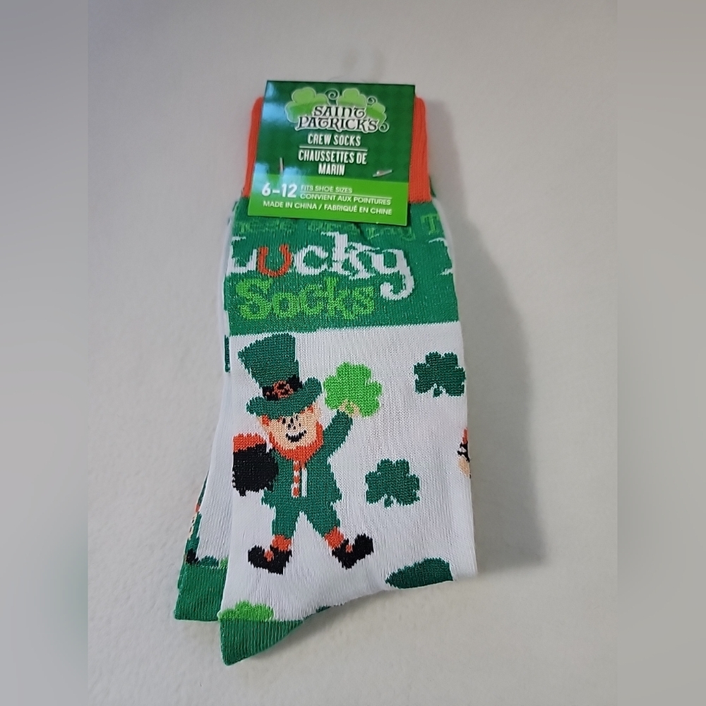 Saint Patrick's "Lucky Socks" Crew Socks NWT